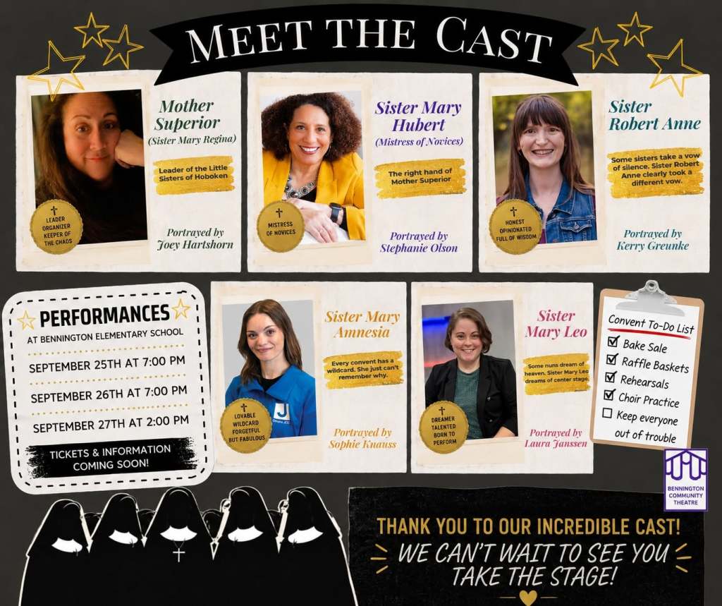 Bennington Community Theatre Announces Cast for Nunsense, Opens 2026-27 Season This September
